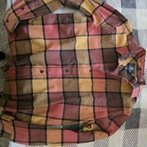 Volcom Kids Plaid Button-Down Shirt in Red, Yellow, Brown